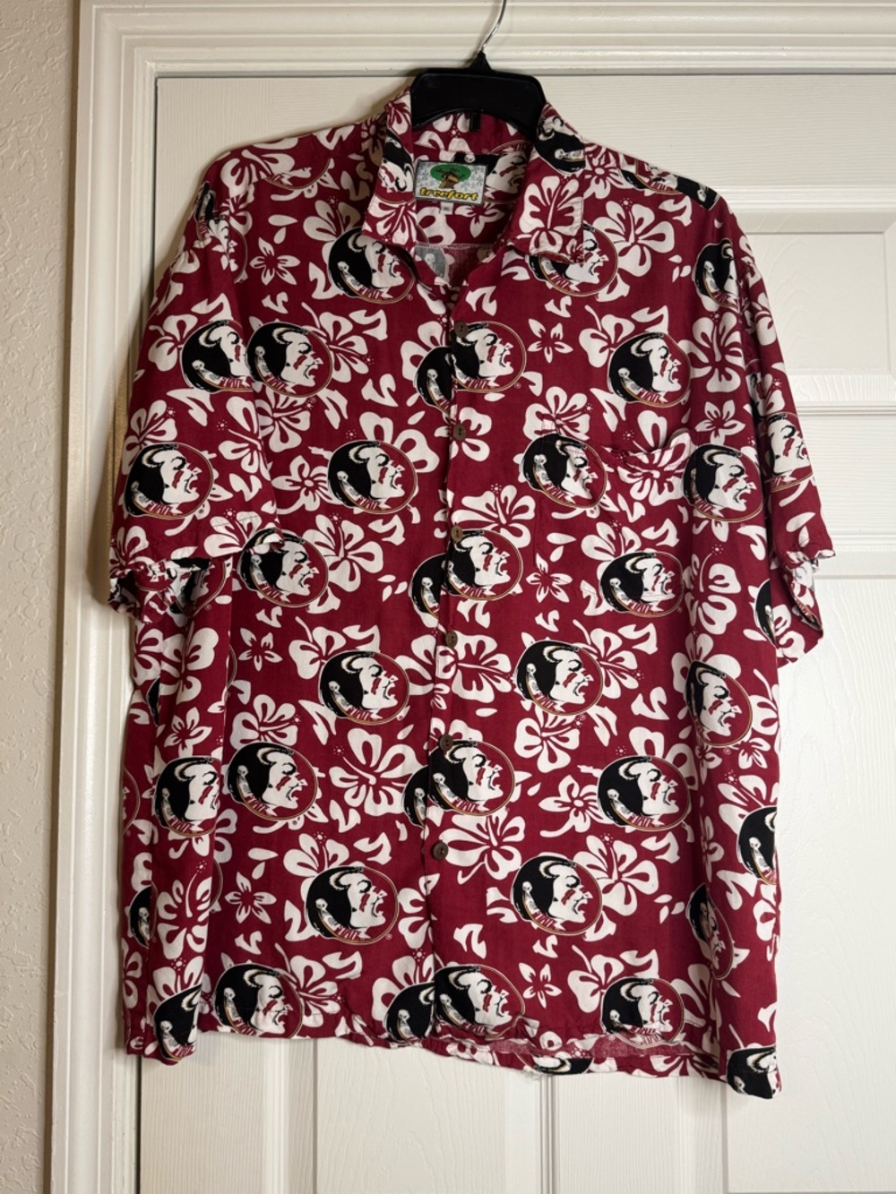 Casual Burgundy Floral Button-Down FSU Florida State Shirt